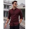 SAMERM Mens Dress Shirt Wrinkle Free Moisture Wicking 4-Way High Stretch Super Soft Casual Button Down Shirts(Wine Long Sleeve Shirt)