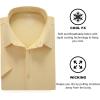 SAMERM Mens Dress Shirt Wrinkle Free Moisture Wicking 4-Way High Stretch Super Soft Casual Button Down Shirts(Yellow Short Sleeve Shirt)