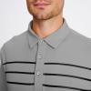 SAMERM Mens Golf Shirt Moisture Wicking Dry Fit Performance Sport Short Sleeve Striped Golf Polo Shirts for Men,Grey L