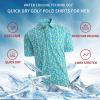 SAMERM Mens Golf Shirt Short Sleeve Print Performance Moisture Wicking Dry Fit Polo Shirts for Men,Greenpunk L, Green Punk Golf Shirt
