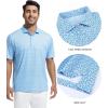 SAMERM Mens Golf Shirts Short Sleeve Dry Fit Performance Moisture Wicking Print Sport Polo Shirts for Men Casual(Blue Flower Golf Shirt)
