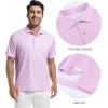 SAMERM Mens Golf Shirts Short Sleeve Dry Fit Performance Moisture Wicking Print Sport Polo Shirts for Men Casual(Pink Dots Golf Shirt)