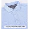 SAMERM Mens Golf Shirts Short Sleeve Dry Fit Performance Moisture Wicking Print Sport Polo Shirts for Men Casual(White Clover Golf Shirt)