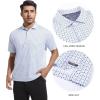 SAMERM Mens Golf Shirts Short Sleeve Dry Fit Performance Moisture Wicking Print Sport Polo Shirts for Men Casual(White U Golf Shirt)