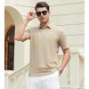 SAMERM Mens Knit Polo Shirts Short Sleeve Textured Casual Polo Shirt Fashion Stylish Lightweight Breathable T Shirt for Men(126beige Golf Polo)