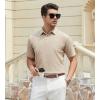 SAMERM Mens Knit Polo Shirts Short Sleeve Textured Casual Polo Shirt Fashion Stylish Lightweight Breathable T Shirt for Men(126beige Golf Polo)