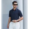 SAMERM Mens Knit Polo Shirts Short Sleeve Textured Casual Polo Shirt Fashion Stylish Lightweight Breathable T Shirt for Men(126navy Golf Polo)