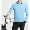 SAMERM Men’s Long Sleeve Golf Shirts Casual Polo Shirts for Men Performance Collar Shirts Workwear Office(Mens Polo Blue)