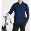 SAMERM Men’s Long Sleeve Golf Shirts Casual Polo Shirts for Men Performance Collar Shirts Workwear Office(Mens Polo Navy)