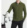 SAMERM Men’s Long Sleeve Golf Shirts Casual Polo Shirts for Men Performance Collar Shirts Workwear Office(Mens Polo Olive Green)