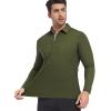 SAMERM Men’s Long Sleeve Golf Shirts Casual Polo Shirts for Men Performance Collar Shirts Workwear Office(Mens Polo Olive Green)