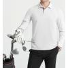 SAMERM Men’s Long Sleeve Golf Shirts Casual Polo Shirts for Men Performance Collar Shirts Workwear Office(Mens Polo White)