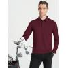 SAMERM Men’s Long Sleeve Golf Shirts Casual Polo Shirts for Men Performance Collar Shirts Workwear Office(Mens Polo Wine Red)