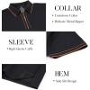 SAMERM Mens Zipper Golf Shirts Short Sleeve Casual Polo Shirts Moisture Wicking Solid Golf Shirt Fashion(Black Polo Shirt)