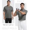 SAMERM Mens Zipper Golf Shirts Short Sleeve Casual Polo Shirts Moisture Wicking Solid Golf Shirt Fashion(Green Polo Shirt)