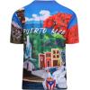 SAMERM Puerto Rico Shirt for Men Quick Dry Crop Top Printed Hispanic Heritage Month Boricua Rican Flag T-Shirt(Blue Dance)