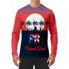 SAMERM Puerto Rico Shirt for Men Quick Dry Crop Top Printed Hispanic Heritage Month Boricua Rican Flag T-Shirt(Red)