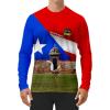SAMERM Puerto Rico Shirt for Men Quick Dry Crop Top Printed Hispanic Heritage Month Boricua Rican Flag T-Shirt(Red Blue)