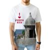 SAMERM Puerto Rico Shirt for Men Quick Dry Crop Top Printed Hispanic Heritage Month Boricua Rican Flag T-Shirt(White Tower)