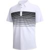 SAMERM Golf Shirts for Men Dry Fit Short Sleeve Mens Golf Shirt Performance Moisture Wicking Polo Shirts for Men(87-stripepolo-white)
