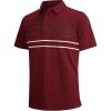 SAMERM Golf Shirts for Men Dry Fit Short Sleeve Mens Golf Shirt Performance Moisture Wicking Polo Shirts for Men(Wine Stripe Polo)