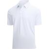 SAMERM Golf Shirts for Men High-Elastic Dry Fit Short Sleeve Seamless Moisture Wicking Cooling Feel Solid Mens Polo Shirt,White XL