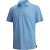 SAMERM Golf Shirts for Men Super Stretch Jacquard Dry Fit Golf Polo Moisture Wicking Short Sleeve Polo Shirts for Men(Aqua Golf Shirt)