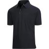 SAMERM Golf Shirts for Men Super Stretch Jacquard Dry Fit Golf Polo Moisture Wicking Short Sleeve Polo Shirts for Men(Black Seamless Polo)
