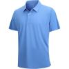 SAMERM Golf Shirts for Men Super Stretch Jacquard Dry Fit Golf Polo Moisture Wicking Short Sleeve Polo Shirts for Men(Blue Jacquard Golf Polo)