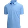 SAMERM Golf Shirts for Men Super Stretch Jacquard Dry Fit Golf Polo Moisture Wicking Short Sleeve Polo Shirts for Men(Blue Seamless Polo)