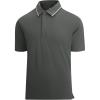 SAMERM Golf Shirts for Men Super Stretch Jacquard Dry Fit Golf Polo Moisture Wicking Short Sleeve Polo Shirts for Men(Z Dark Gary)
