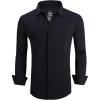 imageSAMERM Mens Dress Shirt Wrinkle Free Moisture Wicking 4Way High Stretch Super Soft Casual Button Down ShirtsBlack Long Sleeve Shirt