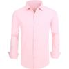 SAMERM Mens Dress Shirt Wrinkle Free Moisture Wicking 4-Way High Stretch Super Soft Casual Button Down Shirts(Mens Shirt Pink)