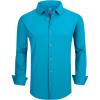 SAMERM Mens Dress Shirt Wrinkle Free Moisture Wicking 4-Way High Stretch Super Soft Casual Button Down Shirts(New Lake Blue)