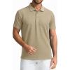 SAMERM Mens Knit Polo Shirts Short Sleeve Textured Casual Polo Shirt Fashion Stylish Lightweight Breathable T Shirt for Men(126beige Golf Polo)