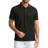 SAMERM Mens Knit Polo Shirts Short Sleeve Textured Casual Polo Shirt Fashion Stylish Lightweight Breathable T Shirt for Men(126black Golf Polo)
