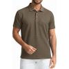 SAMERM Mens Knit Polo Shirts Short Sleeve Textured Casual Polo Shirt Fashion Stylish Lightweight Breathable T Shirt for Men(126deep Taupe Golf Polo)