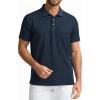 SAMERM Mens Knit Polo Shirts Short Sleeve Textured Casual Polo Shirt Fashion Stylish Lightweight Breathable T Shirt for Men(126navy Golf Polo)