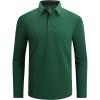 SAMERM Men’s Long Sleeve Golf Shirts Casual Polo Shirts for Men Performance Collar Shirts Workwear Office(Mens Polo Green)