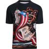SAMERM Puerto Rico Shirt for Men Quick Dry Crop Top Printed Hispanic Heritage Month Boricua Rican Flag T-Shirt(Black)