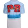 SAMERM Puerto Rico Shirt for Men Quick Dry Crop Top Printed Hispanic Heritage Month Boricua Rican Flag T-Shirt(Blue White)