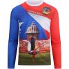 SAMERM Puerto Rico Shirt for Men Quick Dry Crop Top Printed Hispanic Heritage Month Boricua Rican Flag T-Shirt(Red Blue)