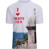 SAMERM Puerto Rico Shirt for Men Quick Dry Crop Top Printed Hispanic Heritage Month Boricua Rican Flag T-Shirt(White Tower)