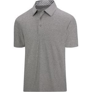 SAMERM Golf Shirts for Men Dry Fit Short Sleeve Mens Golf Shirt Performance Moisture Wicking Polo Shirts for Men(Grey31)