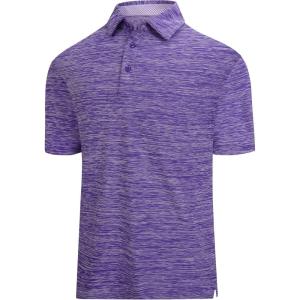 SAMERM Golf Shirts for Men Dry Fit Short Sleeve Mens Golf Shirt Performance Moisture Wicking Polo Shirts for Men(Purple Solid Polo Shirt)