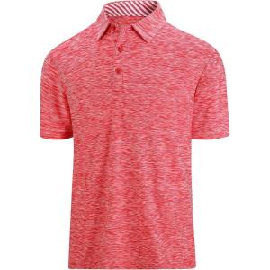 SAMERM Golf Shirts for Men Dry Fit Short Sleeve Mens Golf Shirt Performance Moisture Wicking Polo Shirts for Men(Red01)