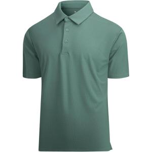 SAMERM Golf Shirts for Men Dry Fit Short Sleeve Mens Golf Shirt Performance Moisture Wicking Polo Shirts for Men(Solid Teal)