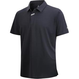 SAMERM Golf Shirts for Men Super Stretch Jacquard Dry Fit Golf Polo Moisture Wicking Short Sleeve Polo Shirts for Men(Black Jacquard Golf Polo)