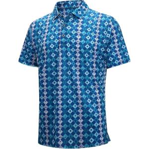 SAMERM Golf Shirts for Men Super Stretch Jacquard Dry Fit Golf Polo Moisture Wicking Short Sleeve Polo Shirts for Men(Deepwater Green Golf Shirt)
