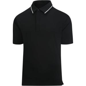 SAMERM Golf Shirts for Men Super Stretch Jacquard Dry Fit Golf Polo Moisture Wicking Short Sleeve Polo Shirts for Men(Z Black)